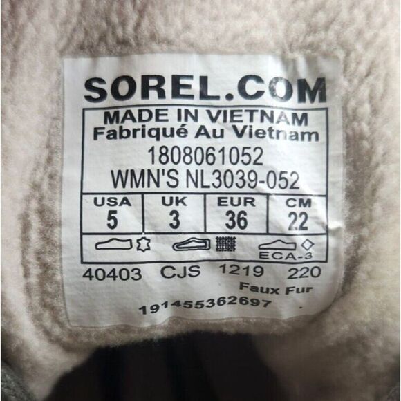 Sorel Explorer Joan Womens Size 5 Gray Suede Lace Up Boho Ankle Boots NL3039-052 - Picture 10 of 11